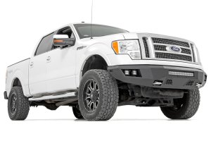 Ford F-150 Front Bumper - Rough Country - LED with Rough Country LED Cubes and Light Bar - Flat Black - '09-'14